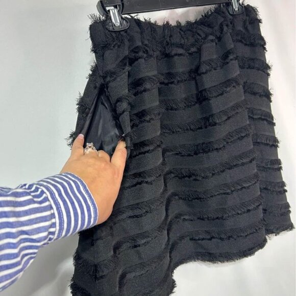 Woman’s black fringe skirt with pockets. Size 10. - Picture 10 of 10